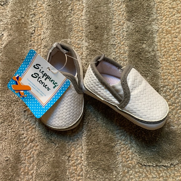 STEPPING STONES - Woven infant sneakers White Grey - Picture 1 of 3